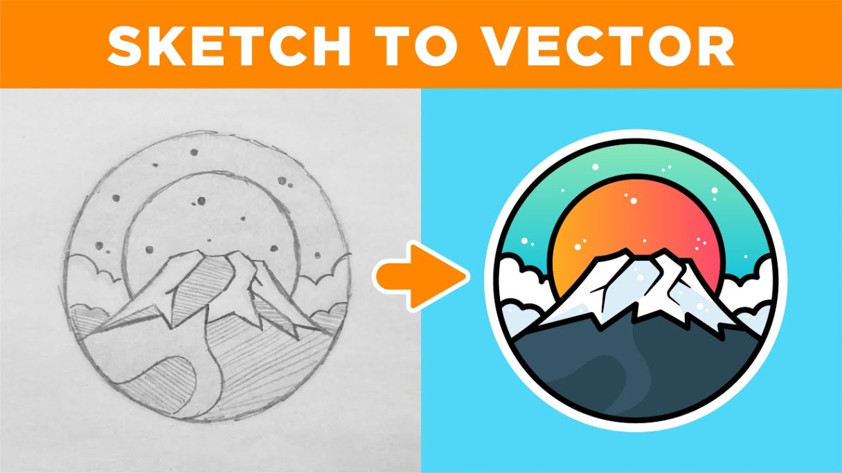 adobe illustrator designs Bulan 2 Adobe Illustrator Tutorial: Create a Vector Logo from a Sketch in !