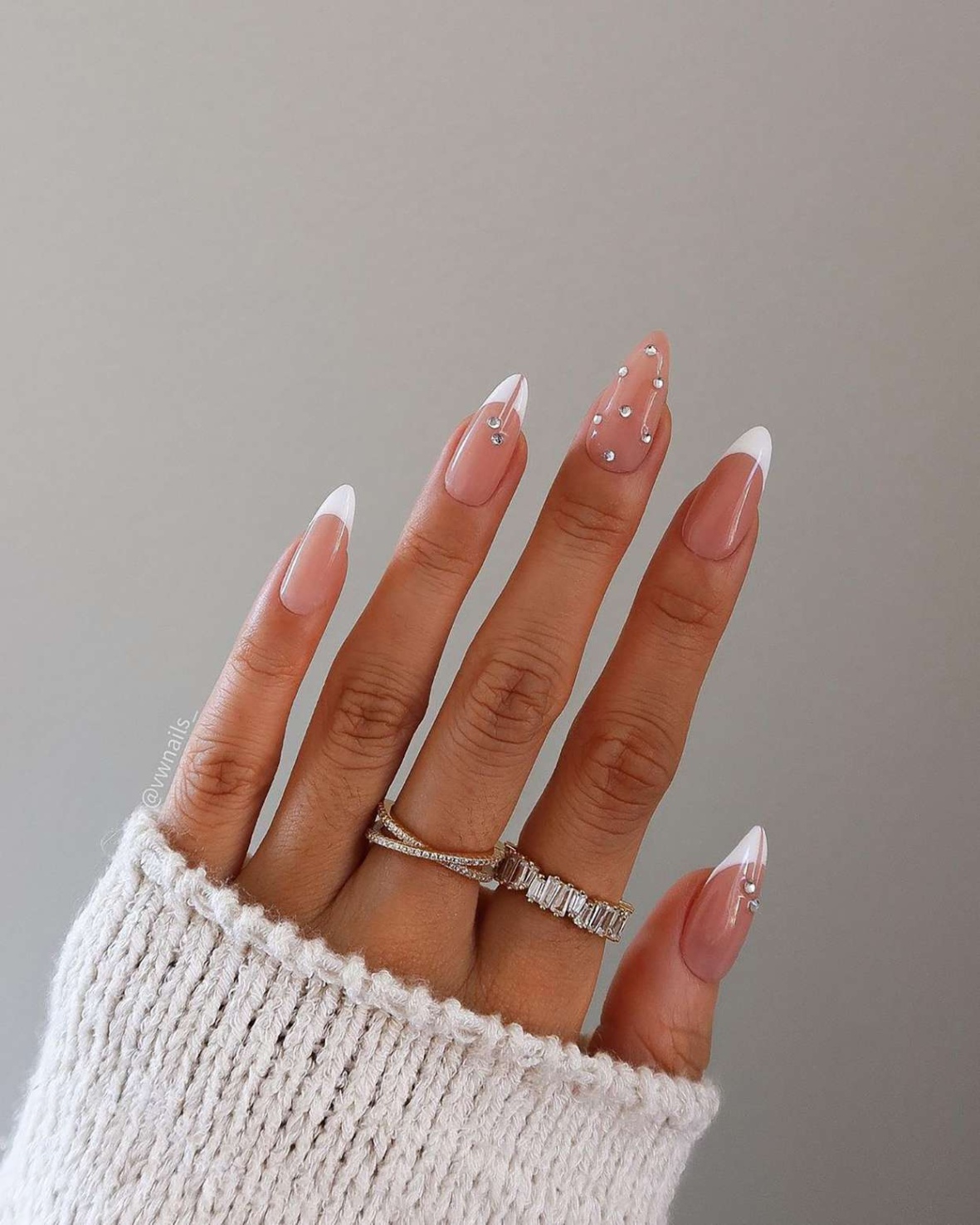french nails design Niche Utama Home  Bedazzled French Manicure Ideas