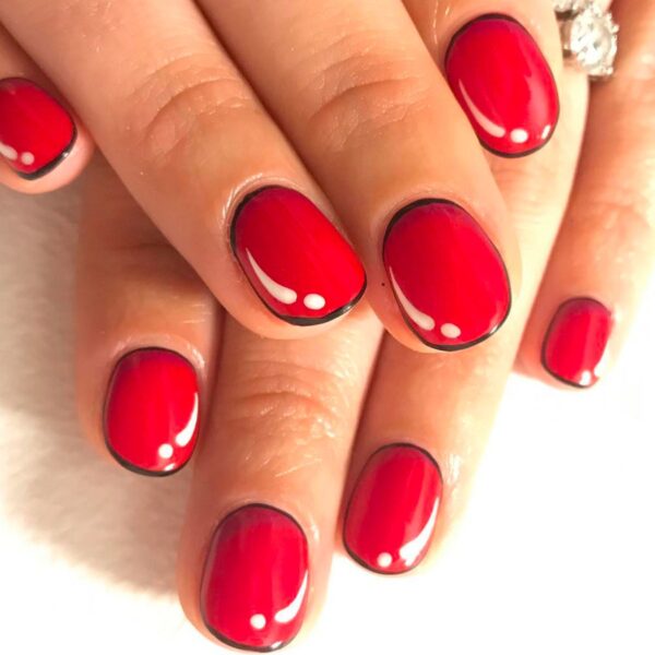 Get Fierce With These Trendy Short Red Nail Designs