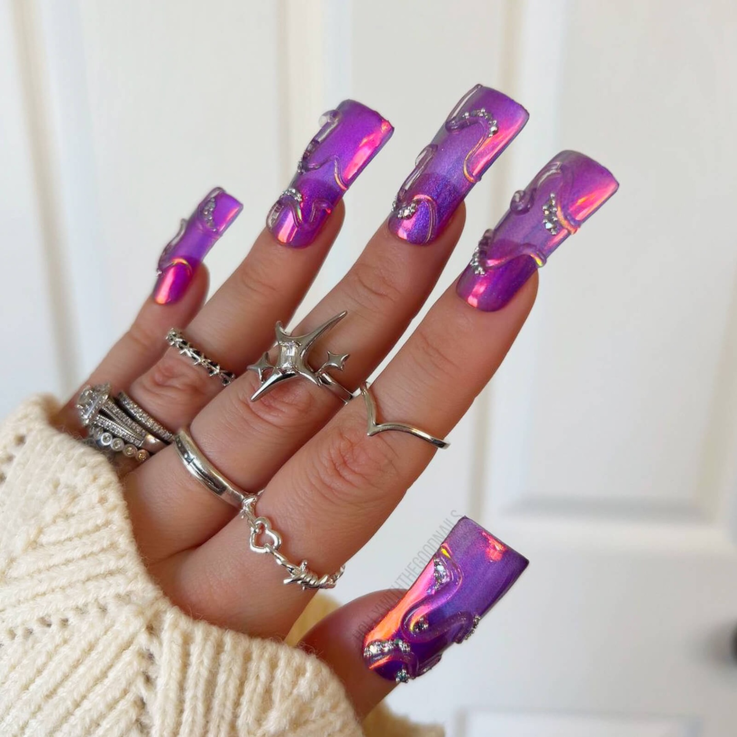 may nail designs Niche Utama Home IG Nail Trend Set-Aurora Grape