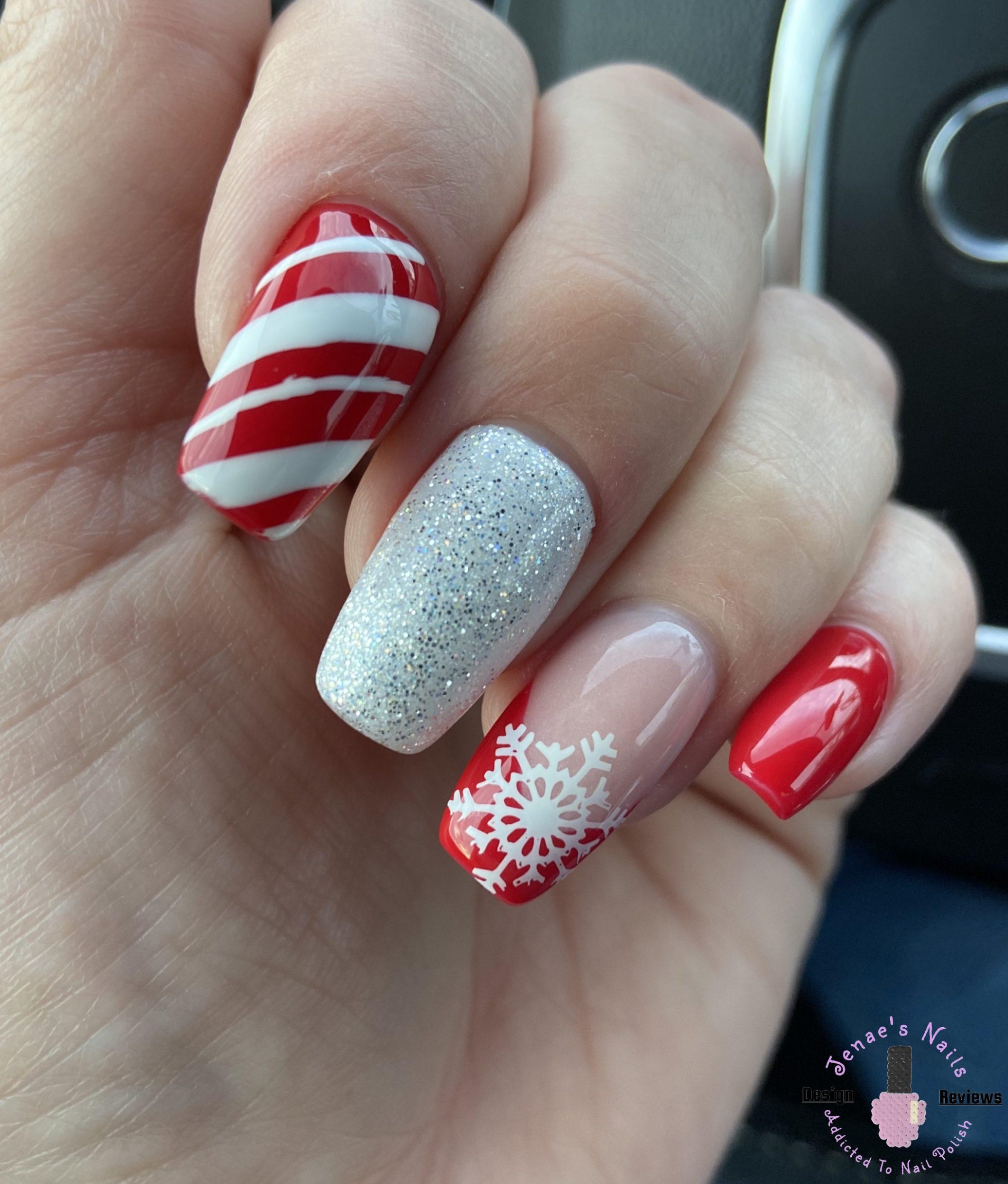 christmas nails design Niche Utama Home Red and White Christmas Nails -