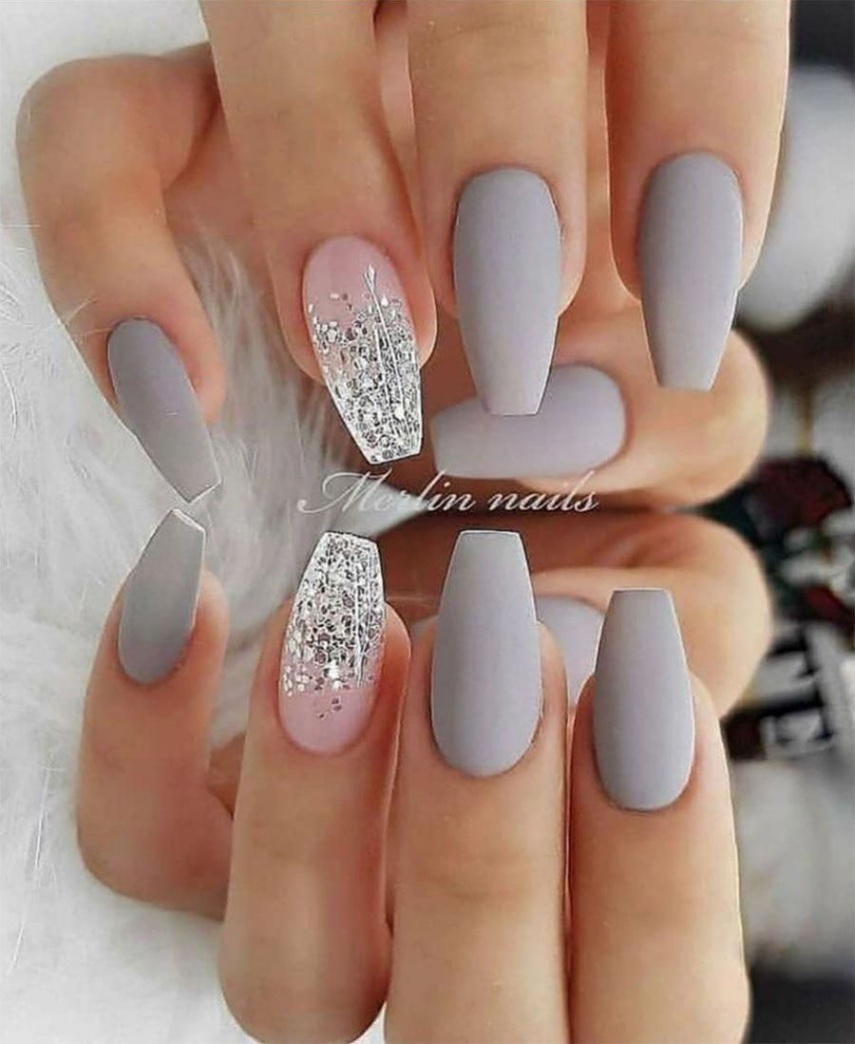 gray nail designs Niche Utama Home The Best  Gray Nail Designs for   Stylish Belles  Matte